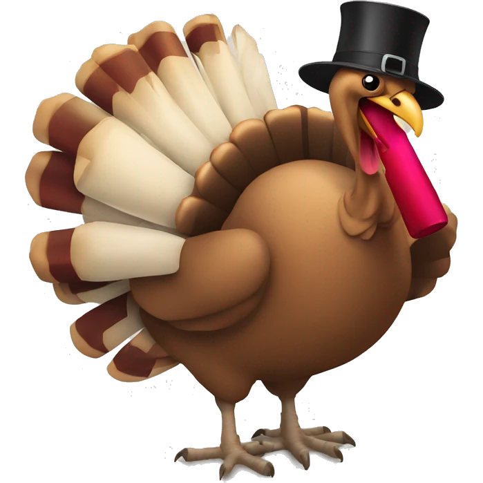 Turkey with wine glass emoji
