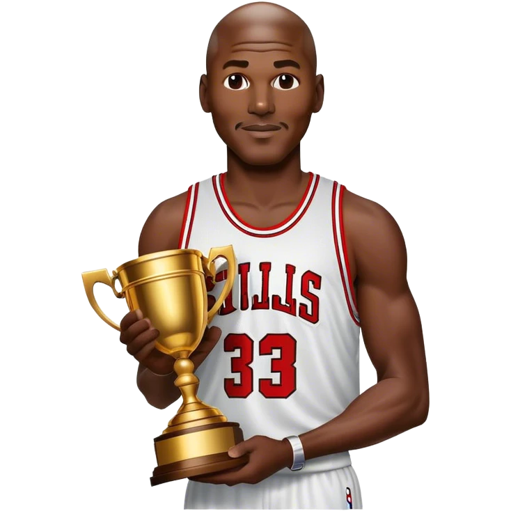 micheal jordan with trophy  emoji