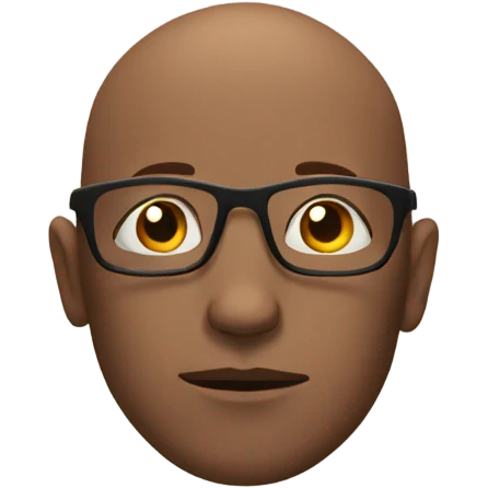 Brown bald man with glasses meditating  emoji