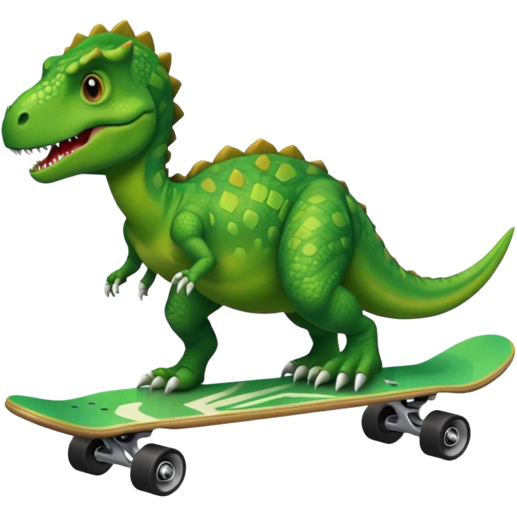 Dinosaur on a skateboard emoji