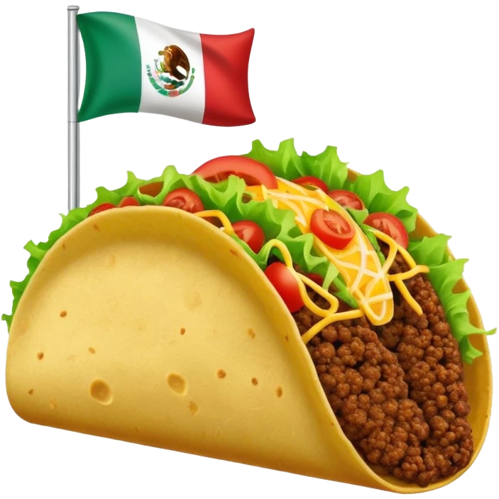 Taco holding Mexican flag emoji
