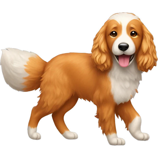 Fox walking a goldendoodle emoji