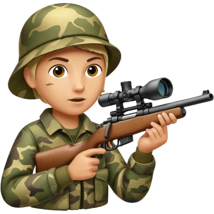 deer hunting. bolt action rifle with a scope mounted to the top of the gun barrel  emoji
