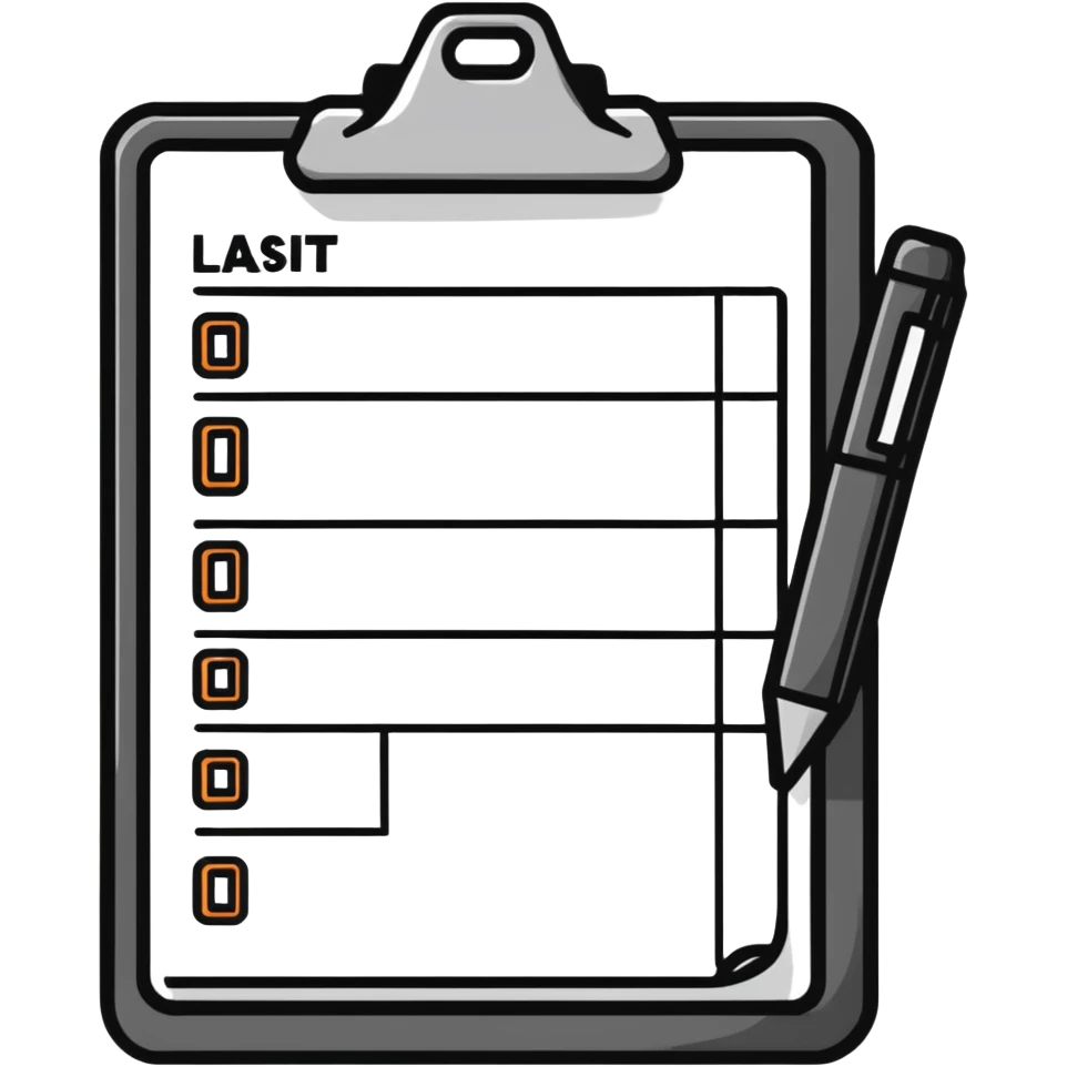 clipboard with task list and gear emoji