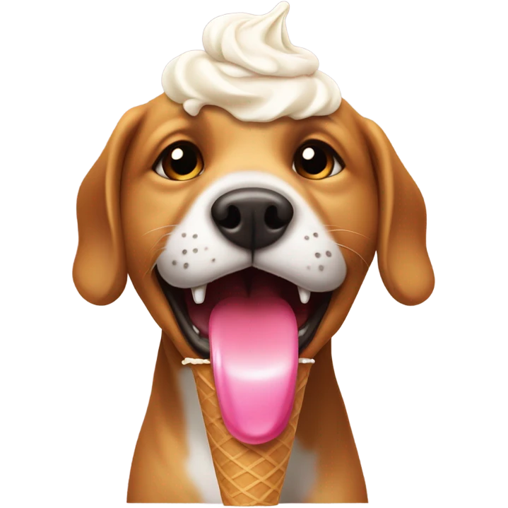 dog licking an ice cream emoji