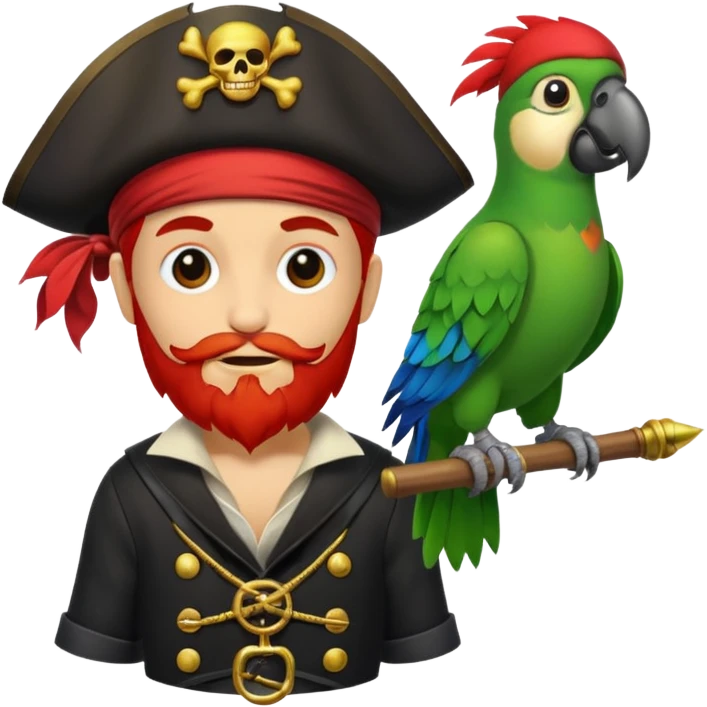 pirate and parrot emoji