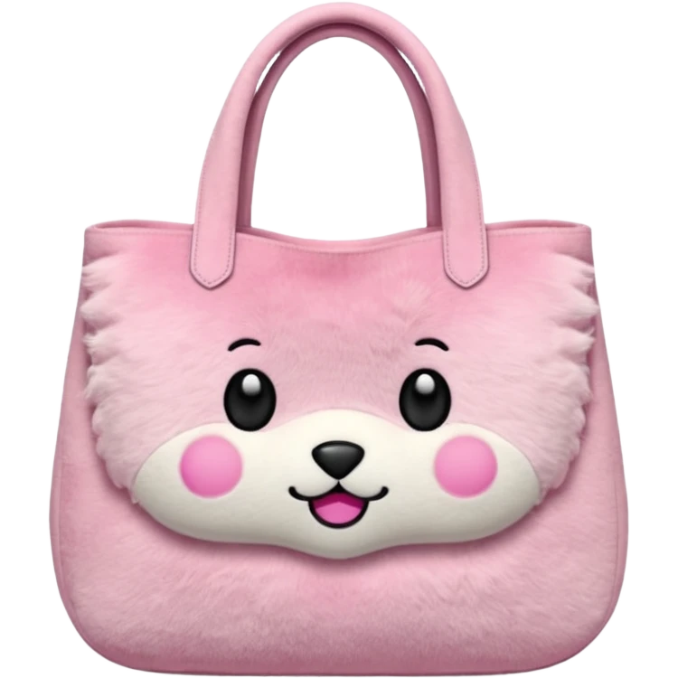 pink plush tote bag  emoji