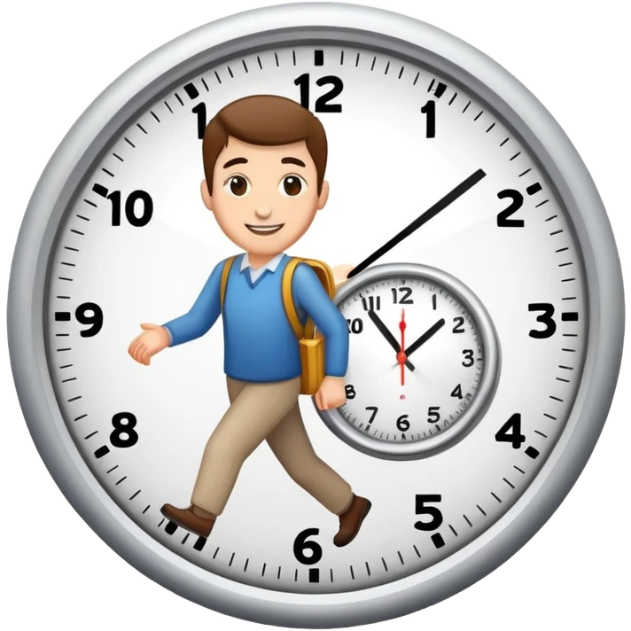 person arriving on time, punctuality emoji