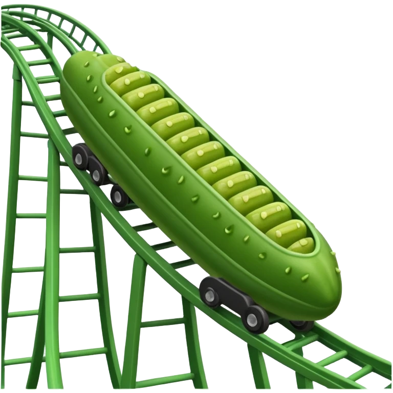 Pickle riding a roller coaster  emoji