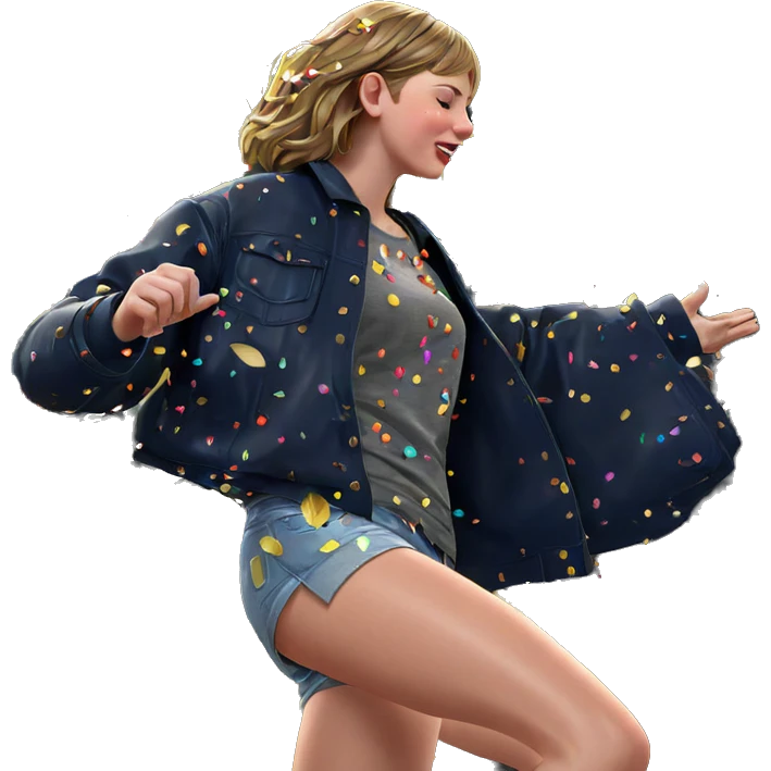 girl with confetti and leaves emoji