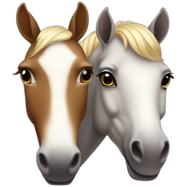 Baby horse and mom horse emoji