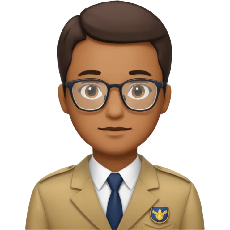 male Librarian in foreign countries with glasses and uniform emoji