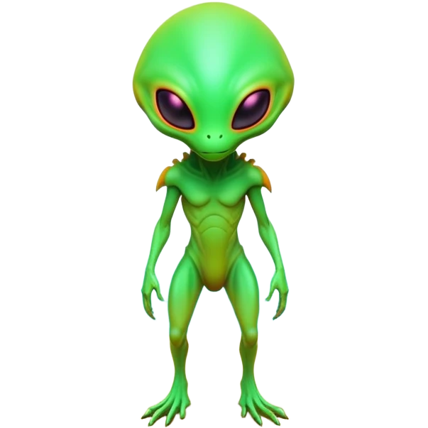 Tropical futuristic lush warm-colored neon Fionbri-Vernid-alien-creature (full body) emoji