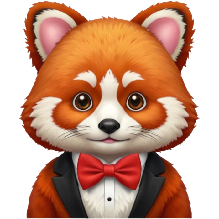 red panda with red bow tie emoji