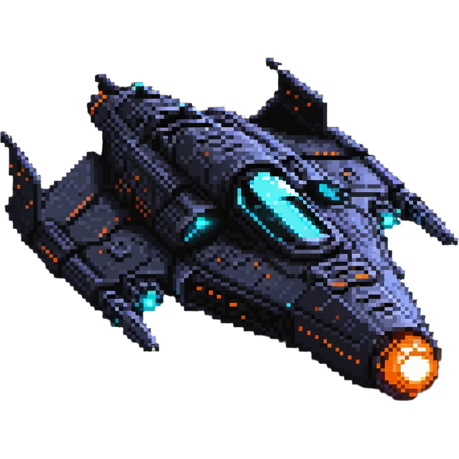 futuristic space cruiser with sleek design and glowing engines emoji