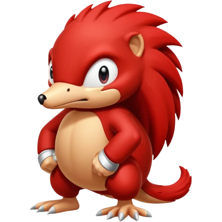 Sonic the hedgehogs friend knuckles a red animal  emoji
