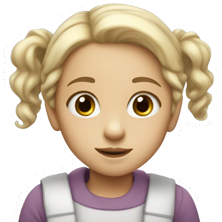 White little girl with Pencil colour emoji
