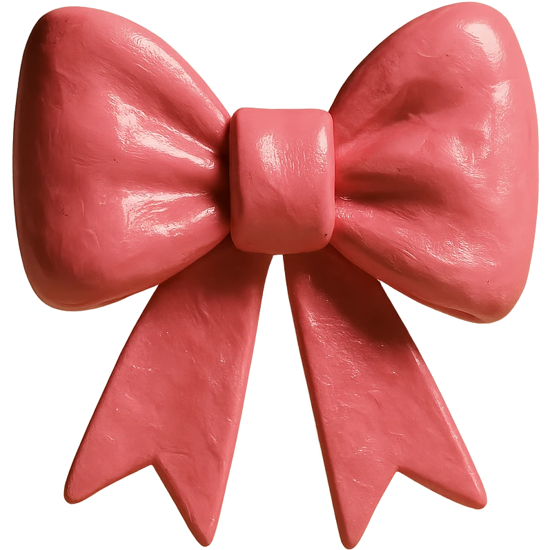 shiny pink bow emoji