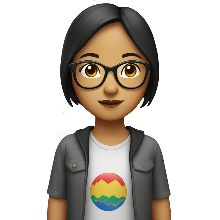 filipino girl with glasse emoji