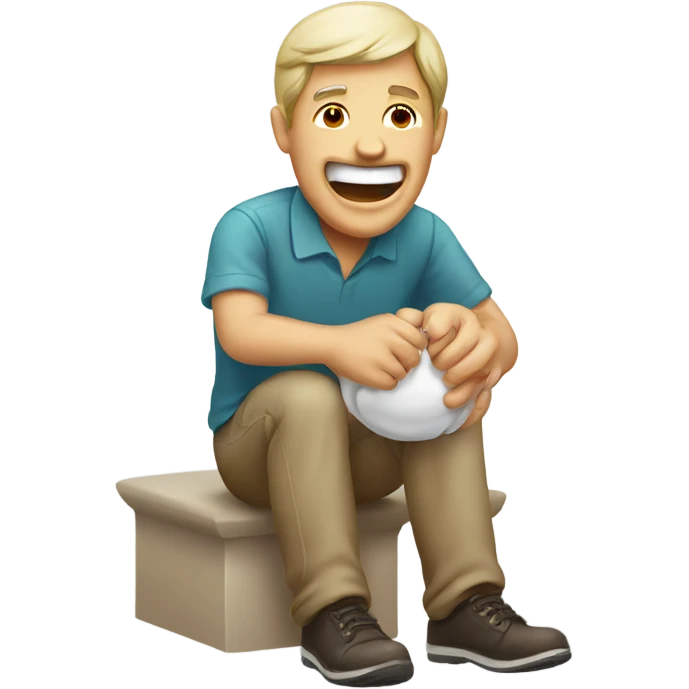 Man on knee giving dentures  emoji