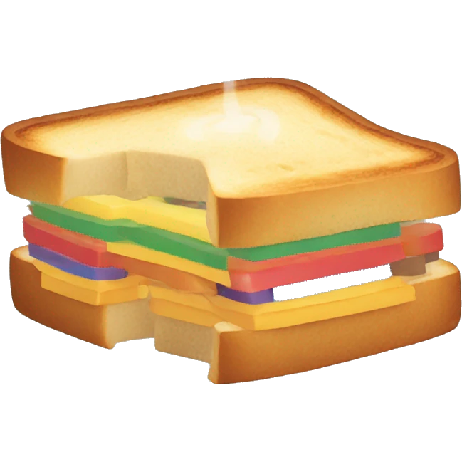 Rainbow toasted sandwich emoji