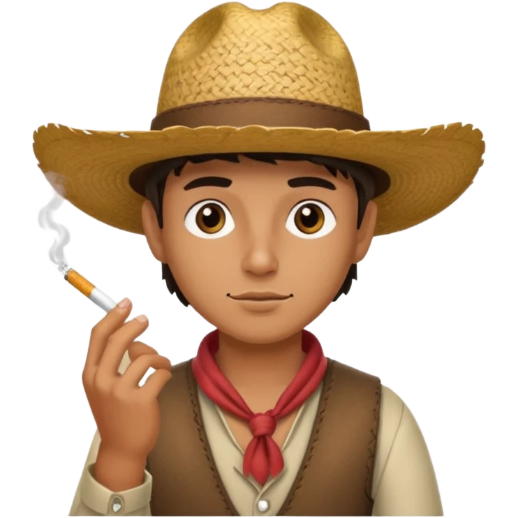 Vaquero joven fumando  emoji