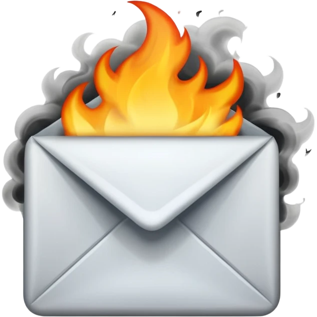 White Email with fire emoji