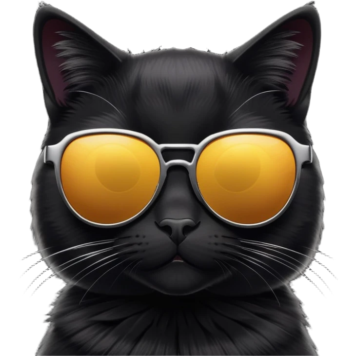 Black cat wearing sunglasses emoji