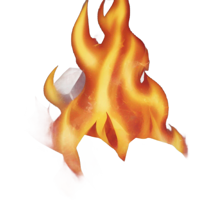 Fire throwing ice emoji