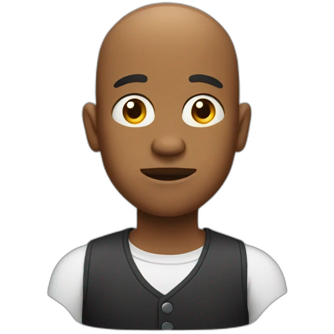 bald black man shrugging emoji