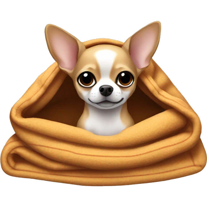 Make an emoji of a chihuahua curled up in a blanket emoji