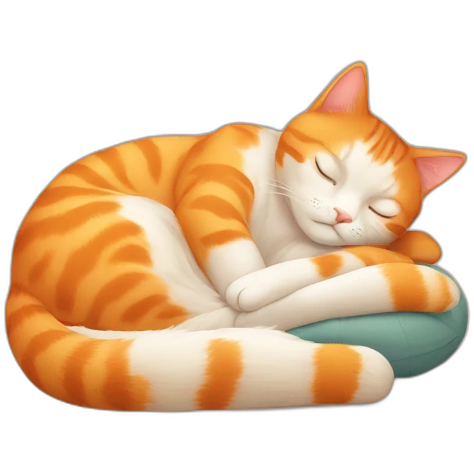 Orange cat sleeping emoji