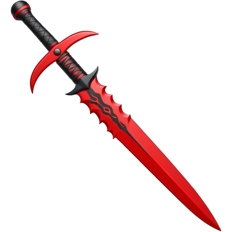 iOS sticker, ritual dagger, red blade, black handle, minimal emoji