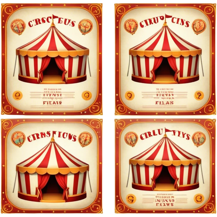Vintage circus flyers emoji
