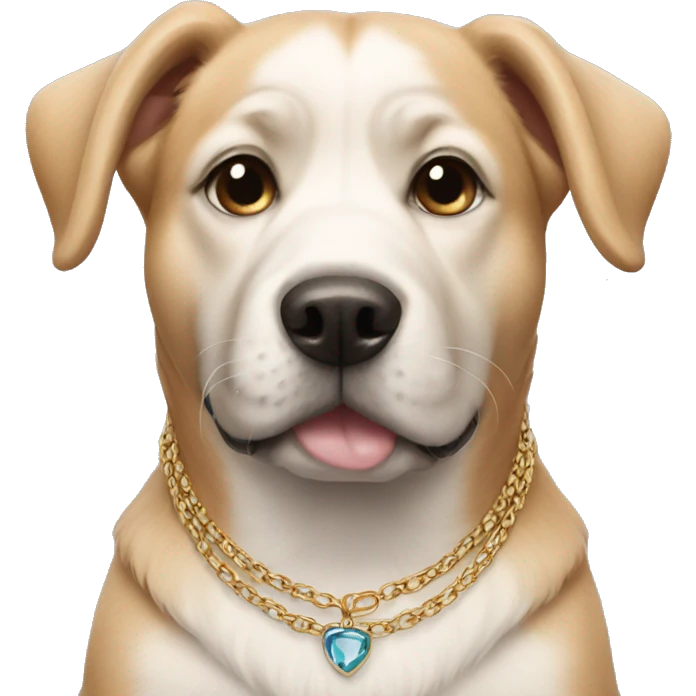 dog wearing necklace emoji