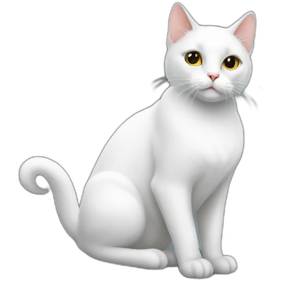 white cat on a roof emoji