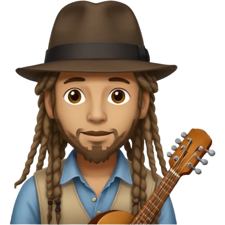 Musician with dreadlocks and fedora emoji