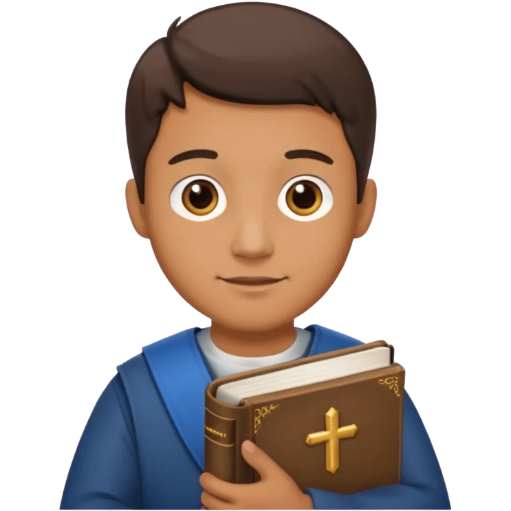 a man holding a bible emoji