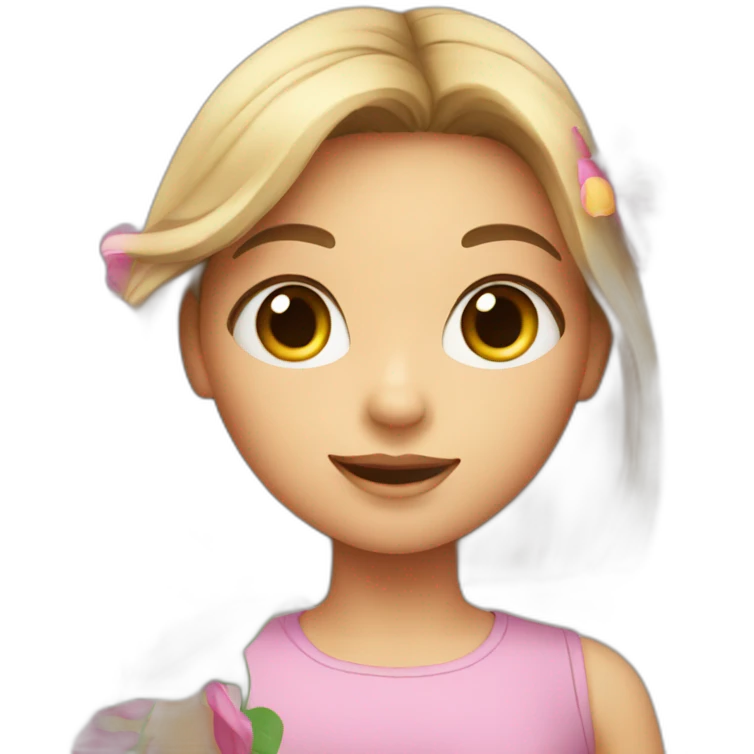 girl with flower emoji