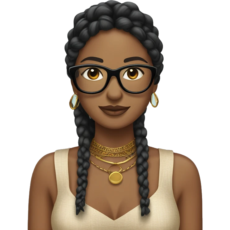 Morena con trenzas africanas y gafas negras  emoji
