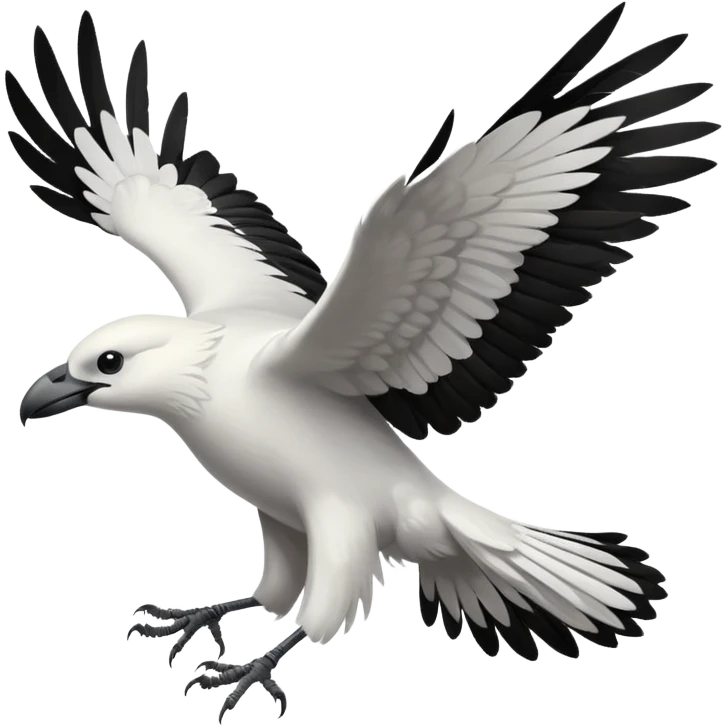 white crow flying emoji