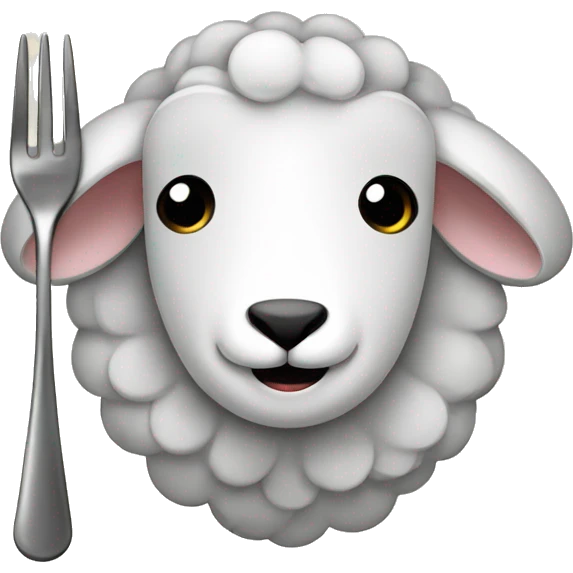 Sheep with cutlery emoji