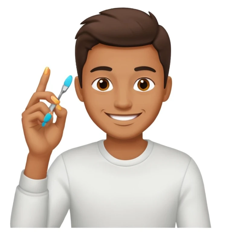 Zesty dude painting nails emoji