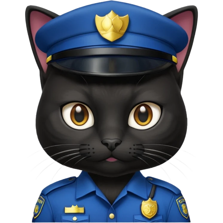 black cat police emoji