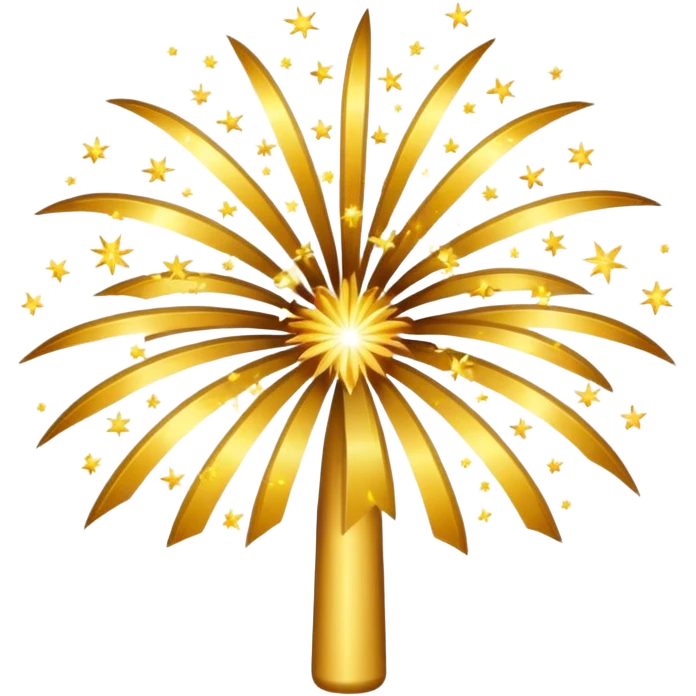 Gold fireworks realistic  emoji