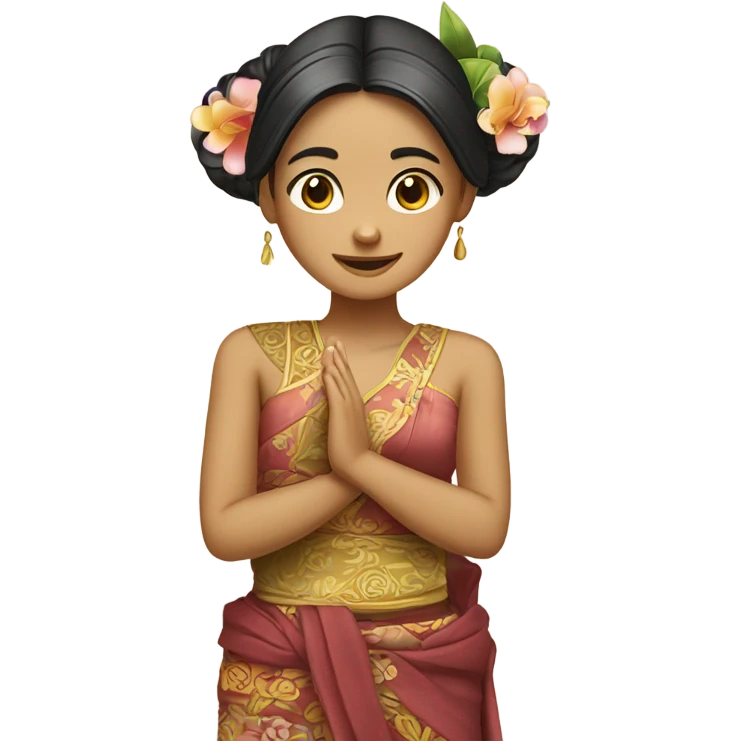 girl prying in traditional Balinese clothing  emoji