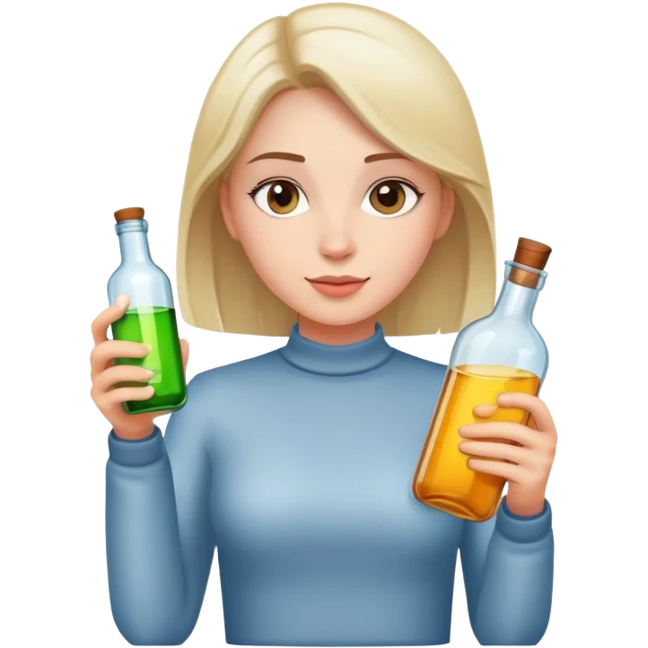 girl with bottle and attitude emoji