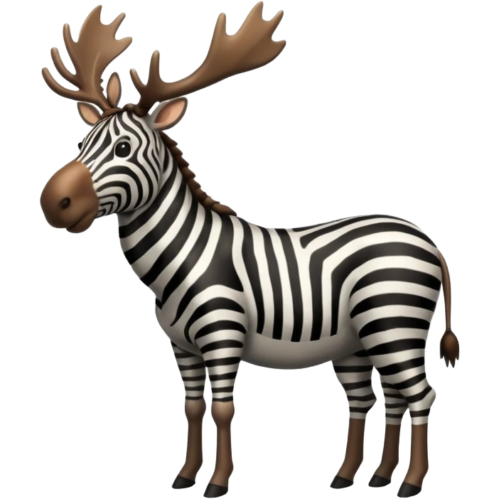 Zebra-moose-hybrid, full body emoji