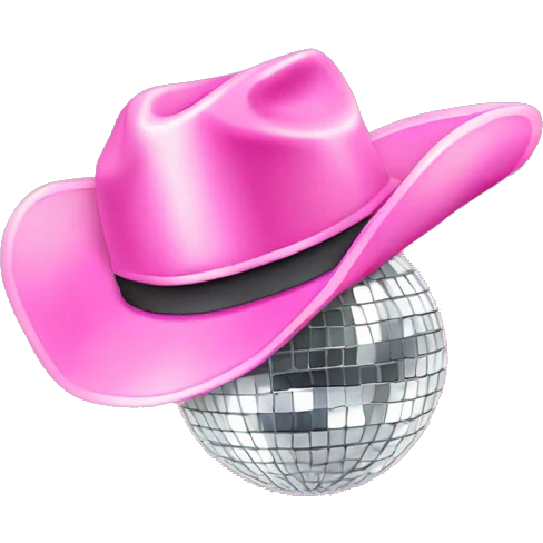 Disco ball with light pink cowboy hat emoji