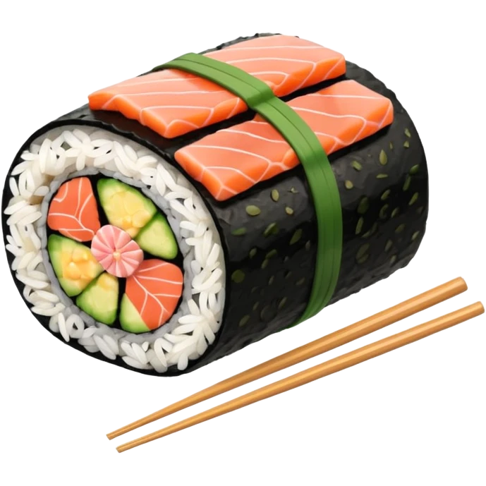 Sushi roll with chopsticks emoji